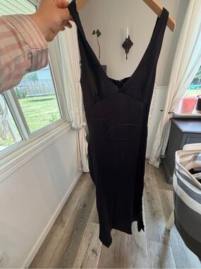 Princess Polly Black Satin Dress